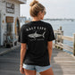 Salt Life Livin Salty Shark Fishing T Shirt , Breathable Offshore Angler Tee, Ocean Lifestyle Top