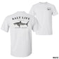 Salt Life Livin Salty Shark Fishing T Shirt , Breathable Offshore Angler Tee, Ocean Lifestyle Top