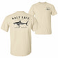 Salt Life Livin Salty Shark Fishing T Shirt , Breathable Offshore Angler Tee, Ocean Lifestyle Top