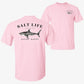 Salt Life Livin Salty Shark Fishing T Shirt , Breathable Offshore Angler Tee, Ocean Lifestyle Top