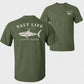 Salt Life Livin Salty Shark Fishing T Shirt , Breathable Offshore Angler Tee, Ocean Lifestyle Top