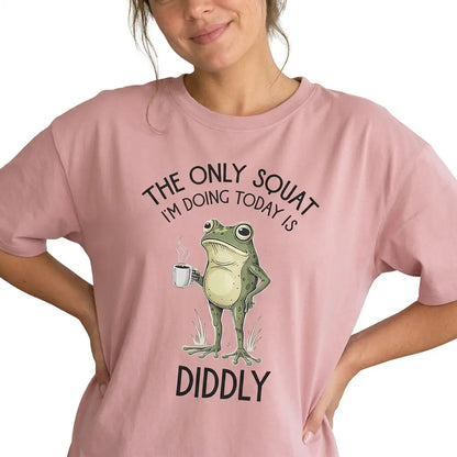 Funny Frog Graphic Tee Women Sarcastic Diddly Squat Plus Size Shirt