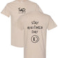 Stay Another Day Soft Cotton Casual T-Shirt, Breathable Short-Sleeve Pastel Graphic Tee for Mental Health Awareness