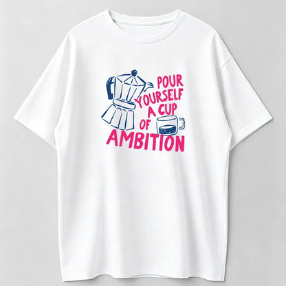 Retro Coffee Ambition Graphic T-Shirt – Vintage Inspired Casual Tee