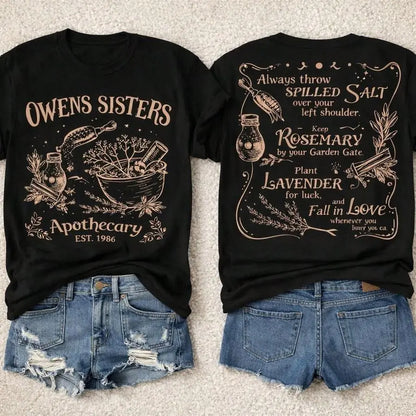 1986 Witchy Herb Print, Cold Wash, Everyday Wear, Whimsical Gifts