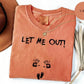 Funny “Let Me Out!” Pregnancy Graphic T-Shirt – Baby Hand & Footprint Maternity Tee