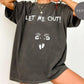Funny “Let Me Out!” Pregnancy Graphic T-Shirt – Baby Hand & Footprint Maternity Tee