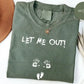 Funny “Let Me Out!” Pregnancy Graphic T-Shirt – Baby Hand & Footprint Maternity Tee