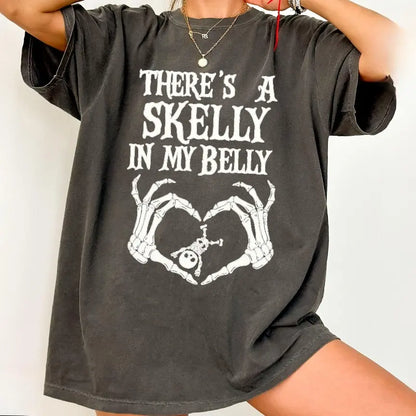 There’s a Skelly in My Belly Halloween Pregnancy T-Shirt