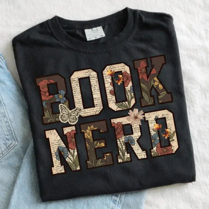 Women's Cotton Casual Book Theme T-Shirt - Trendy Sublimated Graphic Print Top for Book Lovers, Preppy Reading, Librarian