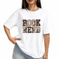 Women's Cotton Casual Book Theme T-Shirt - Trendy Sublimated Graphic Print Top for Book Lovers, Preppy Reading, Librarian