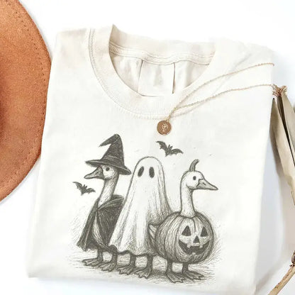 Goose Halloween Shirt, Ghost Goose Tee, Cute Pumpkin Shirt, Spooky Season Fall Tee, Trick or Treat Shirt, Funny Halloween Gift