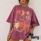 Retro Halloween Shirt, Y2K Tee, Vintage Black Cat Ghost Skeleton T-Shirt, Spooky Cute Pumpkin Witch Graphic Tee