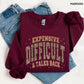 Leopard Expensive Difficult And Talks Back Sweatshirt, Funny Sarcastic Mama Crewneck, Trendy Gift for Women, For Woman