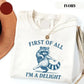 First Of All, I'm a Delight TShirt Funny Raccoon T-shirt Sarcastic Quote TShirt Sarcasm Tee Funny Animal Raccoon Tee Humor Graphic T-Shirt