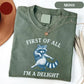 First Of All, I'm a Delight TShirt Funny Raccoon T-shirt Sarcastic Quote TShirt Sarcasm Tee Funny Animal Raccoon Tee Humor Graphic T-Shirt