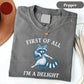 First Of All, I'm a Delight TShirt Funny Raccoon T-shirt Sarcastic Quote TShirt Sarcasm Tee Funny Animal Raccoon Tee Humor Graphic T-Shirt