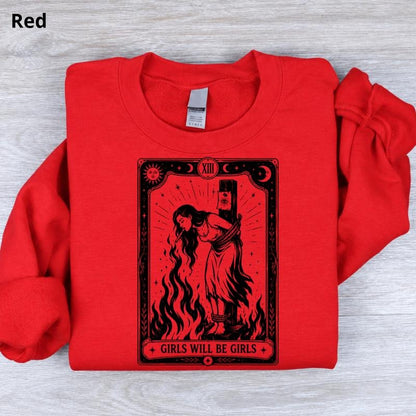 Witch With Cigarette Sweatshirt, Girls Will Be Girls Crewneck, Sweater