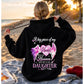 Women A Big Piece Of My Heart Lives In Heaven Mom Memorial Back Print Hoodie, Pink Angel Wing Heart Graphic Hooded Sweatshirt, Fall Remembrance Gift Hoodie