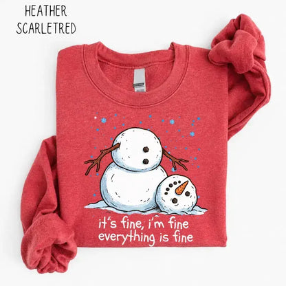 Funny Christmas Sweatshirt, Meltdown Snowman Christmas, Trendy Design, Winter Holiday Sweatshirt, Cozy Xmas Gift Sweatshirt Pullover Crewneck Tops