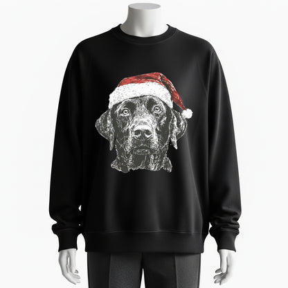 Christmas Dog Sweatshirt - Cute Labrador with Santa Hat