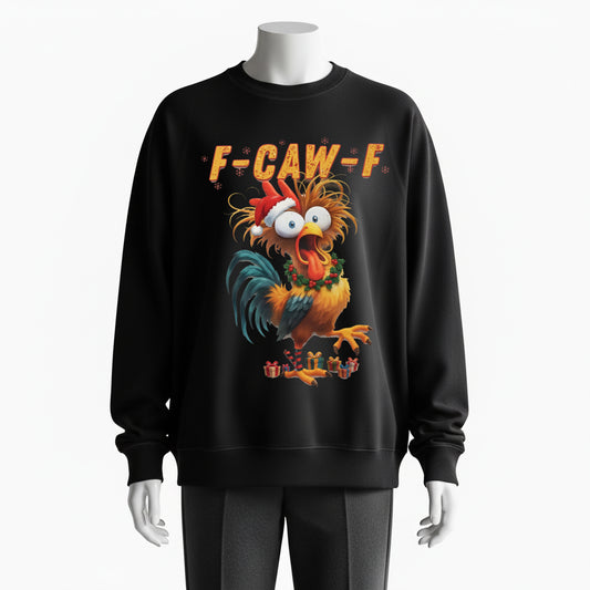 F-CAW-F Christmas Rooster Sweatshirt – Who Touched My Gift?! Edition