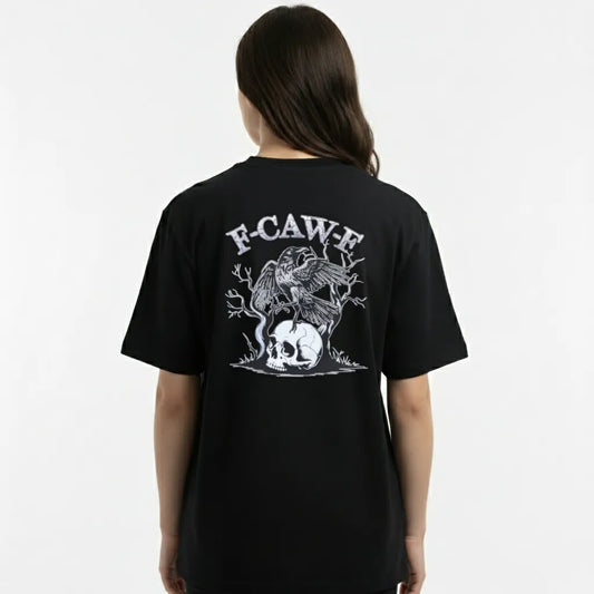 Black crow F Caw F shirt