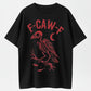 F-CAW-F Crow Skeleton Graphic Halloween T-Shirt