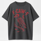 F-CAW-F Crow Skeleton Graphic Halloween T-Shirt