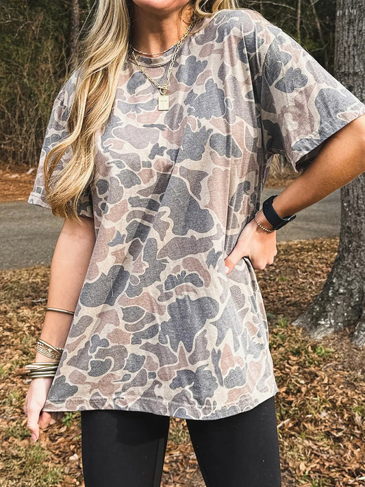 Camo Blank ShortSleeve TShirt Casual Streetwear