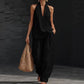 Boho Halter Neck Two Piece Set - Perfect for Beach, Vacation & Brunch! Sleeveless Top Wide Leg Pants Set
