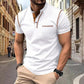 Men's Short Sleeve T-Shirt Henley Shirt Casual Summer T-Shirt Basic Round Neck Button Down Pocket