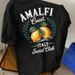 Men'S New Pure Round Neck Short-Sleeve T-Shirt Featuring Amalfi Italian Lemon Print
