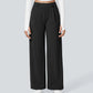 Urbntees Women's High Waisted Straight Leg Work Trousers with Side Pockets