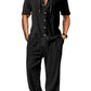 Men’s lightweight two-piece set with a hood, casual vacation style, loose and breathable thin fabric, hooded sweatshirt and wide-leg pants, for summer wear