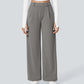 Urbntees Women's High Waisted Straight Leg Work Trousers with Side Pockets