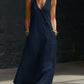 Boho Maxi Dress - Perfect for Beach, Vacation & Brunch! Sleeveless V-Neck Button Detail Casual Dress with Pockets