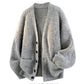 Unisex Vintage Chunky Knit Cardigan – Relaxed Fit Button-Up Sweater