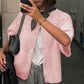 Women's Short Sleeve Cardigan Sweater - Crew Neck, Soft Ribbed Knitting Fabric, Button-Down, Fitted, Lightweight Breathable Clothes for Casual Office, Spring Summer Layering Cover Up