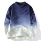 Men's Vintage Gradient Textured Knit Sweater – Relaxed Fit