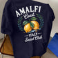 Men'S New Pure Round Neck Short-Sleeve T-Shirt Featuring Amalfi Italian Lemon Print