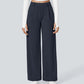 Urbntees Women's High Waisted Straight Leg Work Trousers with Side Pockets