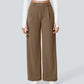 Urbntees Women's High Waisted Straight Leg Work Trousers with Side Pockets