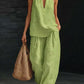 Boho Halter Neck Two Piece Set - Perfect for Beach, Vacation & Brunch! Sleeveless Top Wide Leg Pants Set