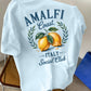 Men'S New Pure Round Neck Short-Sleeve T-Shirt Featuring Amalfi Italian Lemon Print