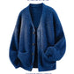 Unisex Vintage Chunky Knit Cardigan – Relaxed Fit Button-Up Sweater
