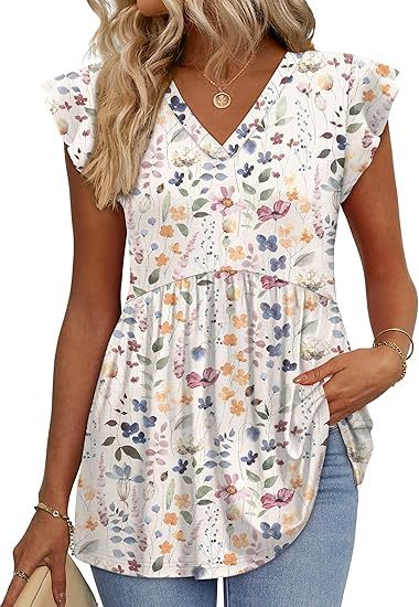 Women's Summer Tops 2026: Babydoll Shirts, Ruffle-Sleeve Spring Outfits, Dressy and Casual Blouses