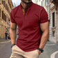 Men's Short Sleeve T-Shirt Henley Shirt Casual Summer T-Shirt Basic Round Neck Button Down Pocket