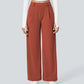 Urbntees Women's High Waisted Straight Leg Work Trousers with Side Pockets