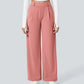 Urbntees Women's High Waisted Straight Leg Work Trousers with Side Pockets